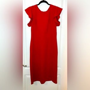 Liz Claiborne RED stealth ruffle sleeve dress!